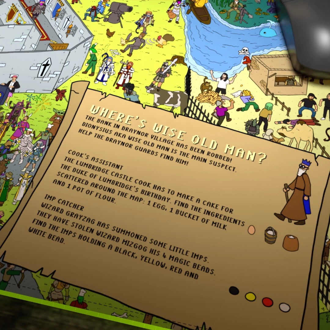 Where's Wise Old Man RGB Desk Mat