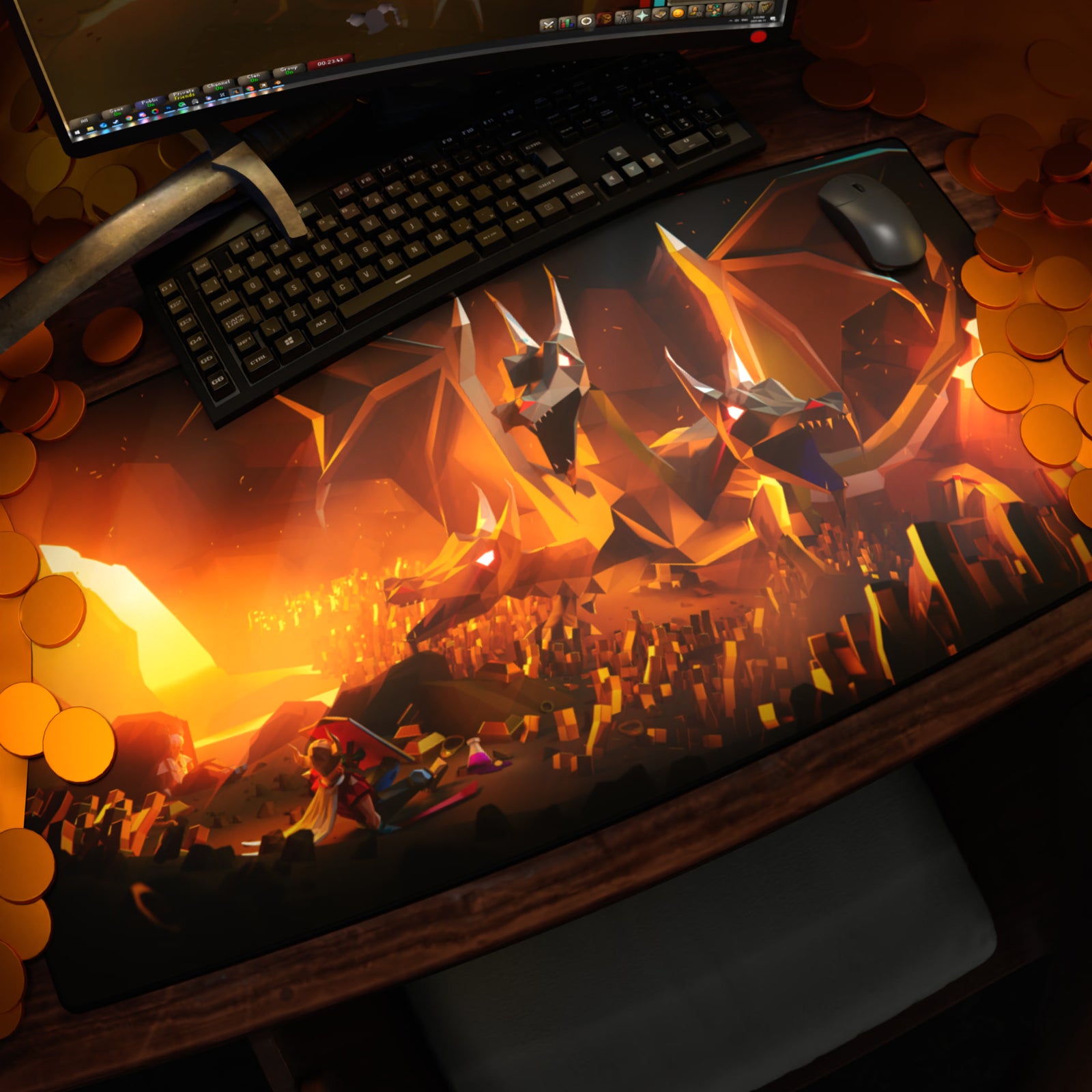 King Black Dragon Desk Mat